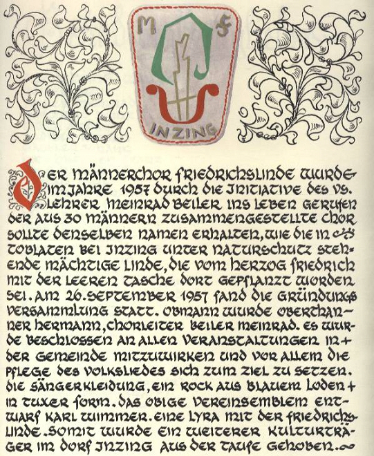 Gründung Männerchor Friedrichslinde