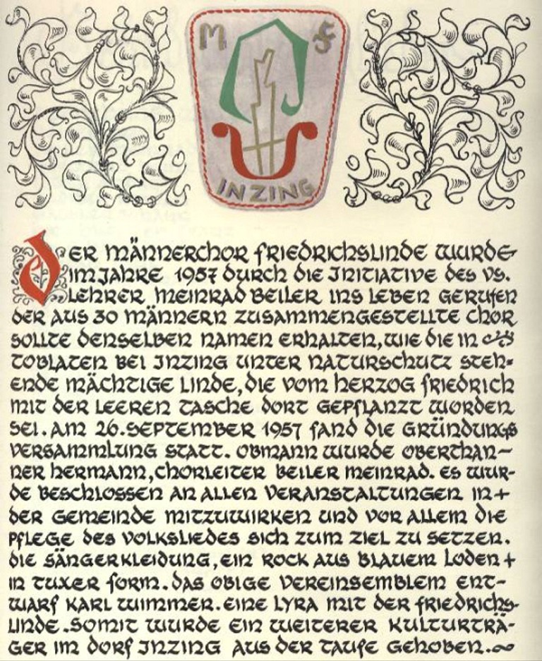 Urkunde Chorleiter Beiler Meinrad